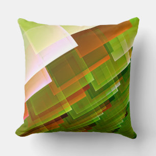 Coussin Motif vert orange abstrait géométrique