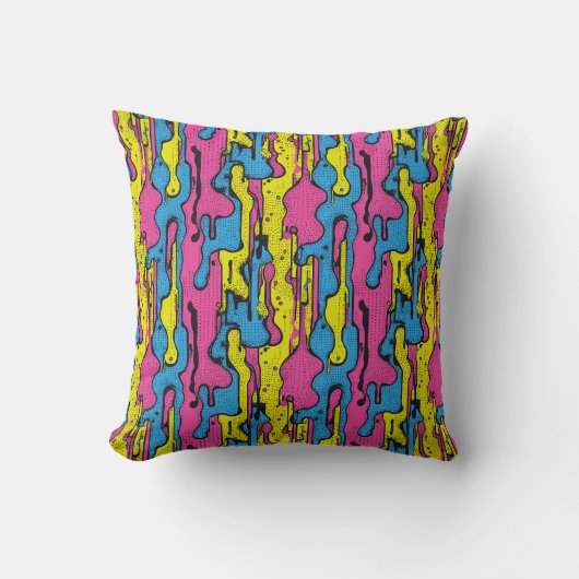 Coussin "Motif vibrant à gouttes d'art pop rétro (Recto)