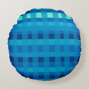 Coussin motif vichy bleu