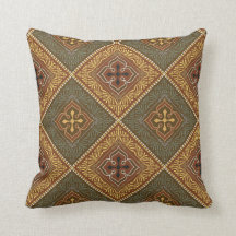 Motif victorien - brun et vert