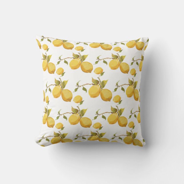 Coussin Motif vintage au citron (Recto)