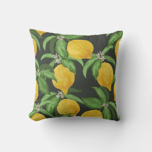 Coussin Motif vintage au citron sans soudure. Retour de fr