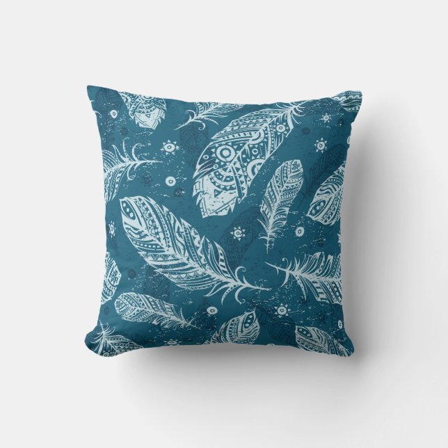 Coussin Motif vintage bleu (Recto)