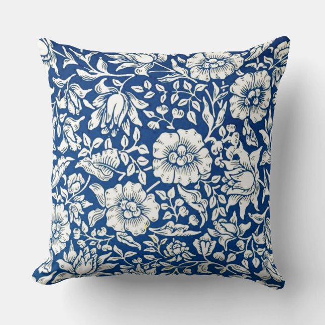 Coussin Motif vintage Blue Mallow (Recto)