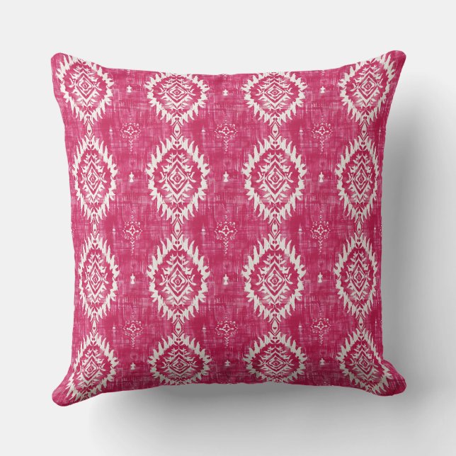 Coussin motif vintage de ikat rose (Verso)