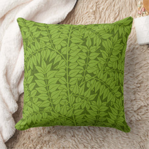 Coussin Motif vintage feuille verte de William Morris Bran