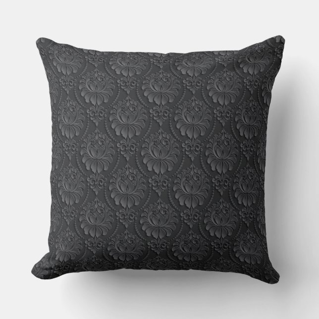 Coussin Motif Vintage noir (Recto)