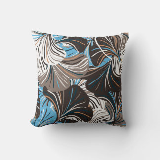 Coussin Motif vintage sans couture avec fleurs rayées leav
