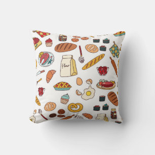 Coussin motif vintage sans soudure avec nourriture.