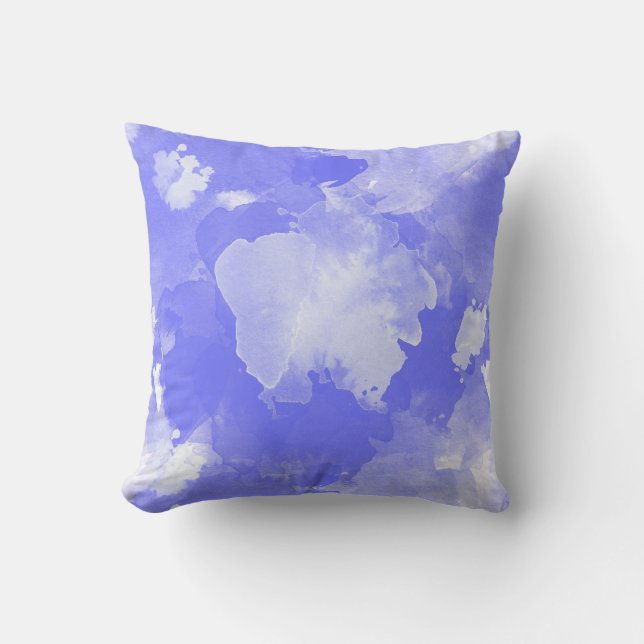 Coussin motif violet d'aquarelle (Recto)