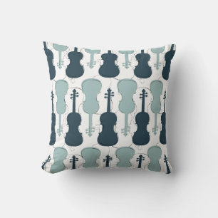 Coussin Motif violon bleu