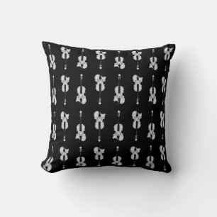 Coussin Motif violon - noir et blanc