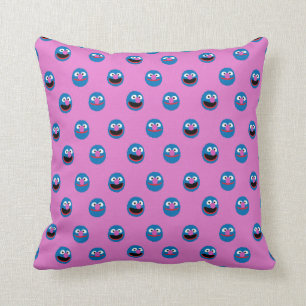 Coussin Motif visage Grover rose