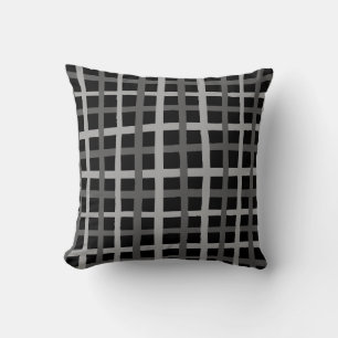 Coussin Motif Wavy Grille Abstrait