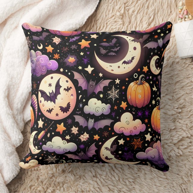 Coussin Motif Whimsical Halloween Night Sky (Couverture)