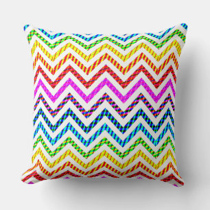 Coussin Motif Wild Rainbow Chevron