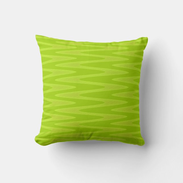 Coussin Motif zigzag chartreuse vert brillant choquant (Recto)