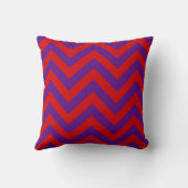 Coussin Motif ZigZag Chevron Large Rouge Violet (Verso)