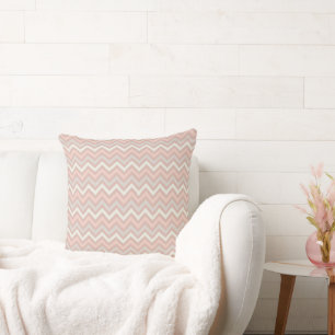 Coussin Motif Zigzag Chevron Pastel Doux
