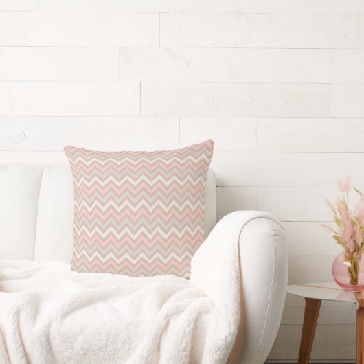 Coussin Motif Zigzag Chevron Pastel Doux (Canapé)