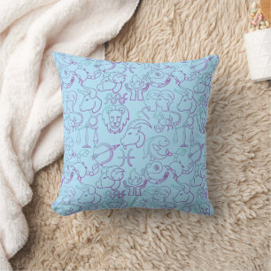 Coussin Motif zodiaque. Bleu BG x4,b L