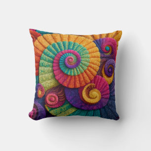 Coussin Motifs Abstraits de la spirale vibrante