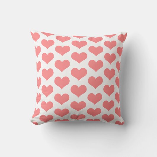 Coussin Motifs de cœur mignons Saint-Valentin saumon rose (Recto)