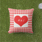 Coussin Motifs de cœur Monogramme Initiales Cadeau de la S (Herbe)