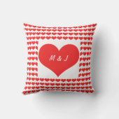 Coussin Motifs de cœur Monogramme Initiales Cadeau de la S (Verso)
