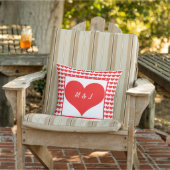 Coussin Motifs de cœur Monogramme Initiales Saint-Valentin (Chaise)