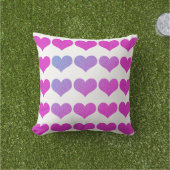 Coussin Motifs de coeur rose violet Parties scintillant Om (Herbe)