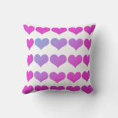 Coussin Motifs de coeur rose violet Parties scintillant Om (Verso)