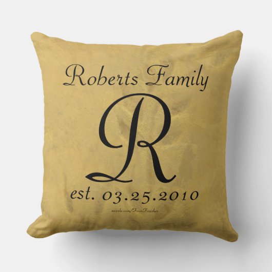 Coussin Motifs de faux finis de monogrammes (Recto)