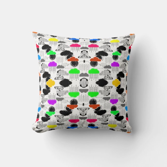 Coussin Motifs de nuages colorés mignons (Recto)