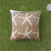 Coussin Motifs d'étoiles de mer blanches Plage de sable oc (Herbe)