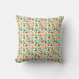 Coussin Motifs d'insectes colorés mignons