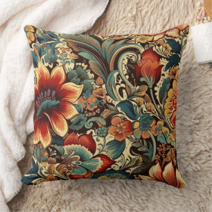 Coussin Motifs floraux d'inspiration médiévale