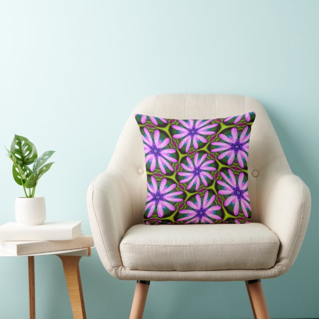 Coussin Motifs marguerite violet (Chaise)