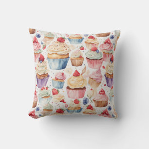 Coussin Motifs numériques Cream et Cupcake