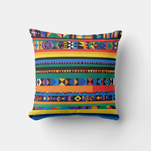Coussin Motifs rayés colorés gras
