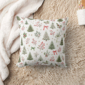 Coussin Motifs sans couture de Noël à l'aquarelle
