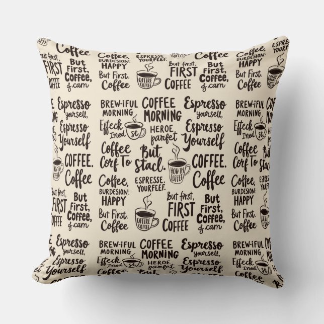 Coussin Motivation café phrase (Recto)
