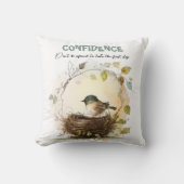 Coussin Motivation de nurserie d'oiseau à l'aquarelle mign (Recto)