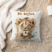 Coussin Motivation de petit lion à l'aquarelle mignon (Couverture)