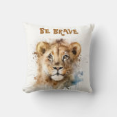 Coussin Motivation de petit lion à l'aquarelle mignon (Recto)
