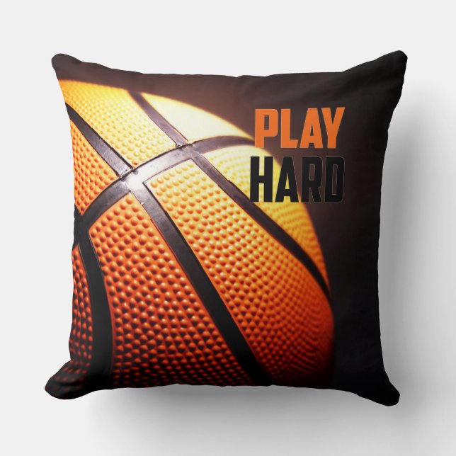 Coussin Motivation du basket-ball - jouer dur par le contr (Recto)