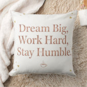 Coussin Motivational Dream Big Work Hard Rose Gold Throw P (Couverture)