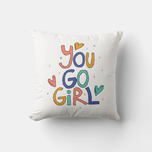 Coussin Motivationnel Une fille Cool You Go Girl Clipart G (Recto)