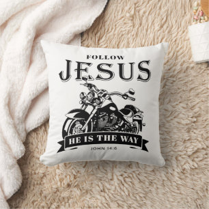 Coussin Moto Christian Biker John 14:6 Suivre Jésus