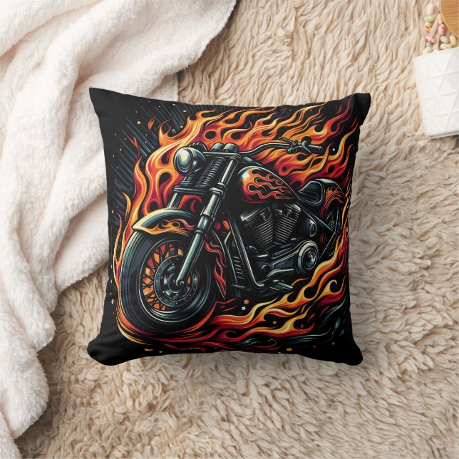 Coussin Moto flamboyante aux couleurs vives (Couverture)